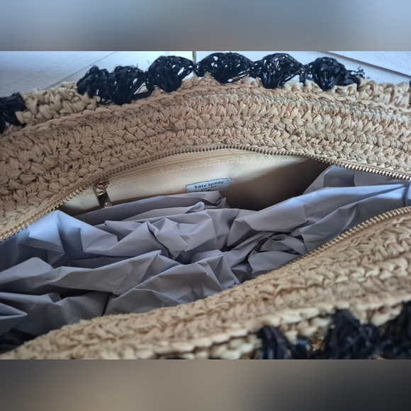 NWT Kate Spade New York x Target Natural Raffia Bow Tote Bag Purse Woven Straw - Picture 6 of 8